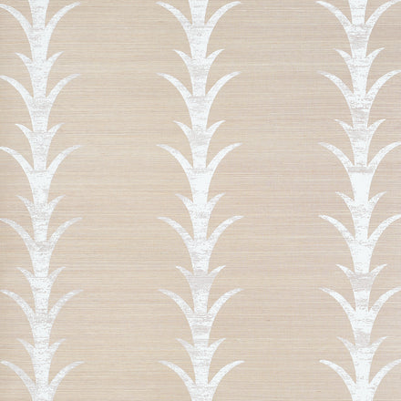 5006052 | Acanthus Stripe, Fog  Chalk - Schumacher Wallpaper