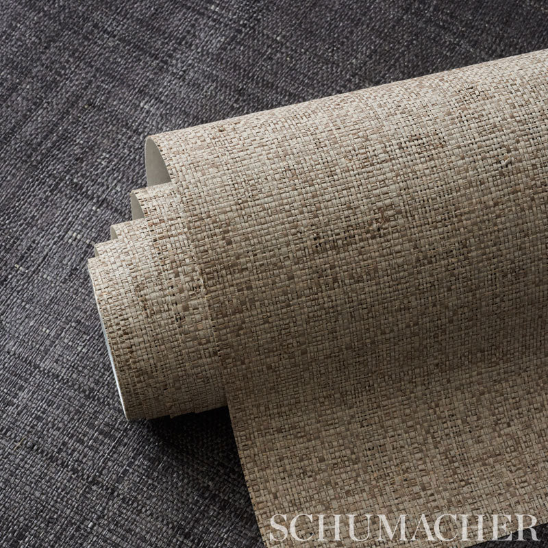 5006201 | Weston Raffia Weave, Grey - Schumacher Wallpaper