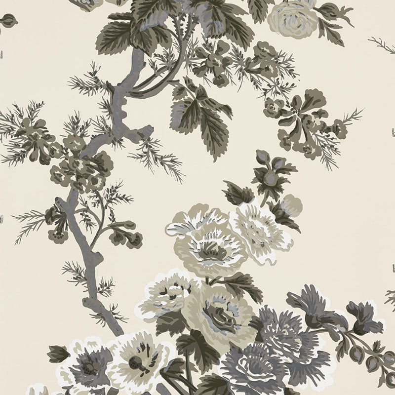 Shop 5006920 Pyne Hollyhock Charcoal by Schumacher Wallpaper