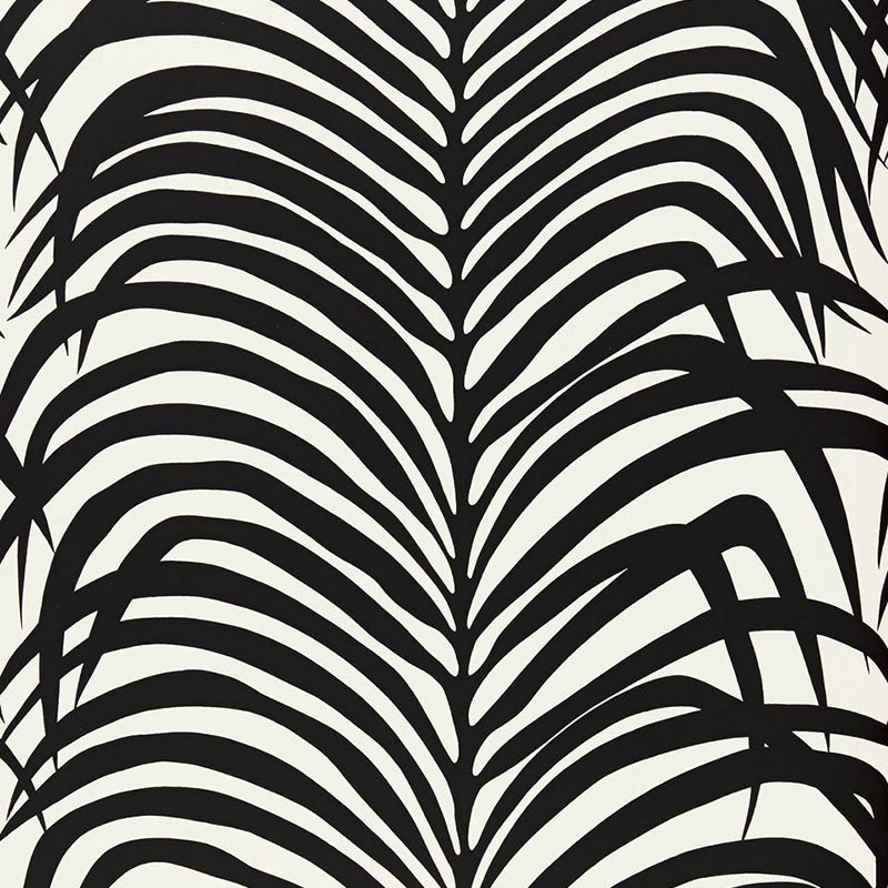 Purchase  5006932 Zebra Palm Ebony by Schumacher Wallpaper