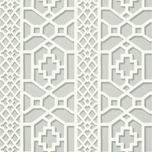 Buy  5006943 Zanzibar Trellis Cloud by Schumacher Wallpaper