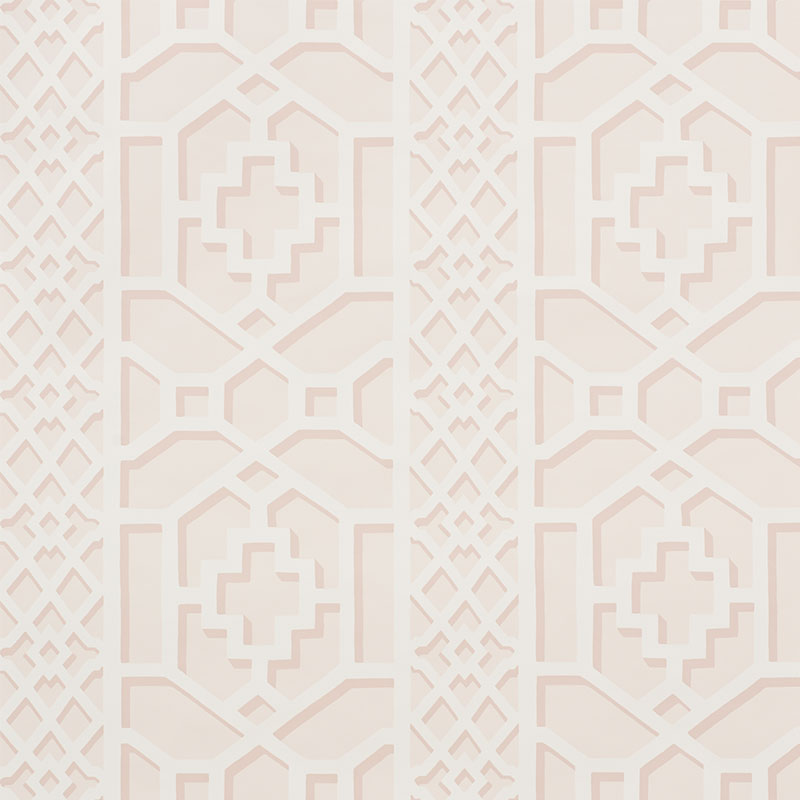 View 5006944 Zanzibar Trellis Blush by Schumacher Wallpaper