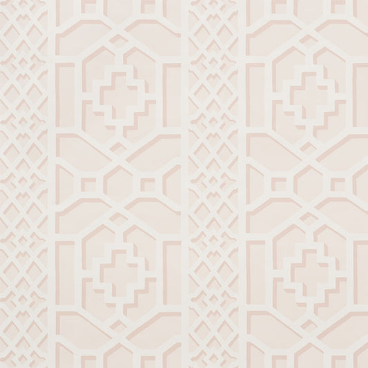 View 5006944 Zanzibar Trellis Blush by Schumacher Wallpaper