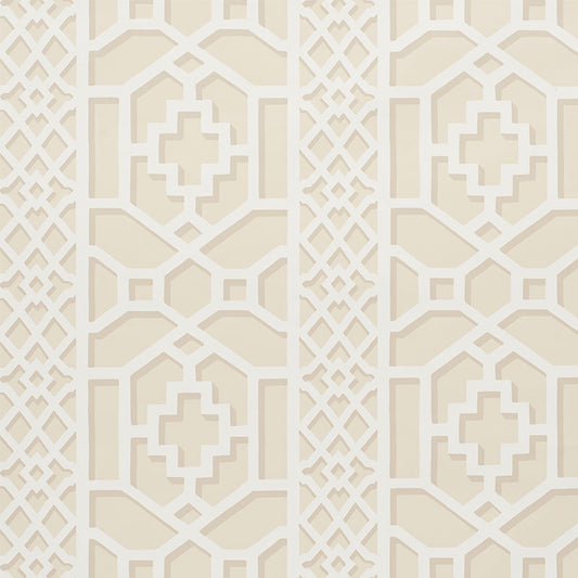 Order 5006945 Zanzibar Trellis Sand by Schumacher Wallpaper