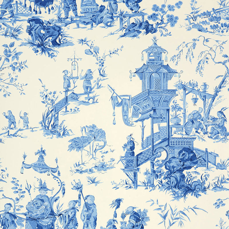 Save on 5007002 Chinois China Blue by Schumacher Wallpaper