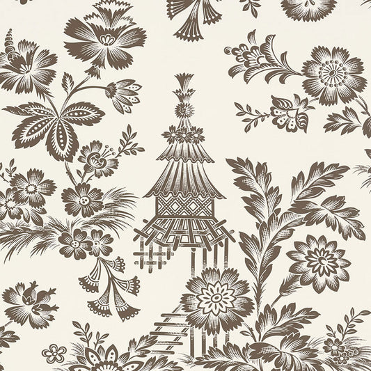 Order 5007032 Song Garden Cocoa by Schumacher Wallpaper