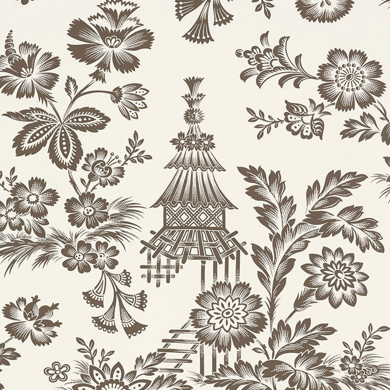 Order 5007032 Song Garden Cocoa by Schumacher Wallpaper