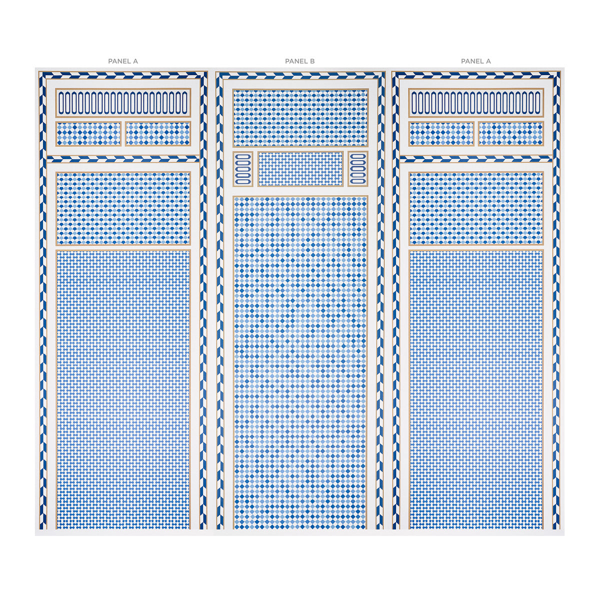 Shop 5007101 Robinchon Panel A Blue by Schumacher Wallpaper