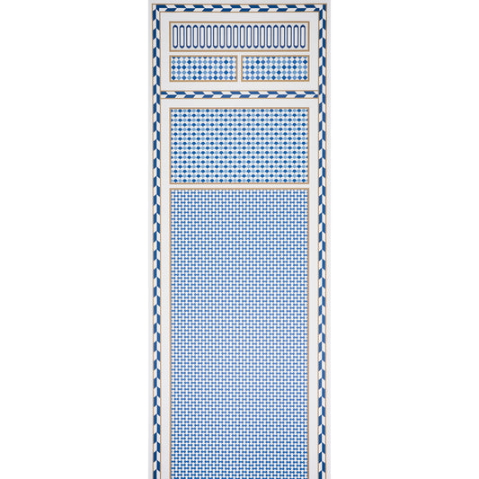Acquire 5007101 Robinchon Panel A Blue by Schumacher Wallpaper