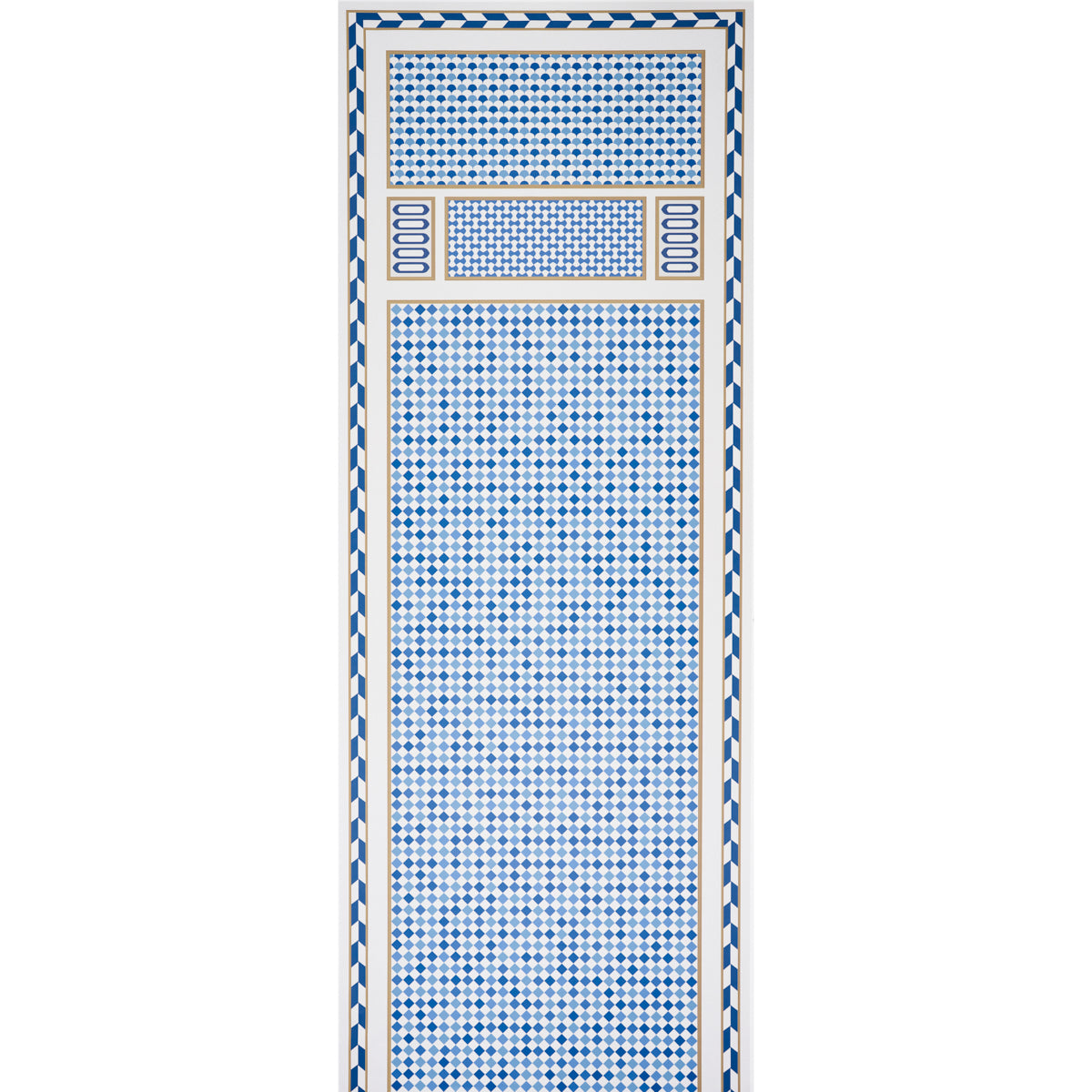 Acquire 5007111 Robinchon Panel B Blue by Schumacher Wallpaper