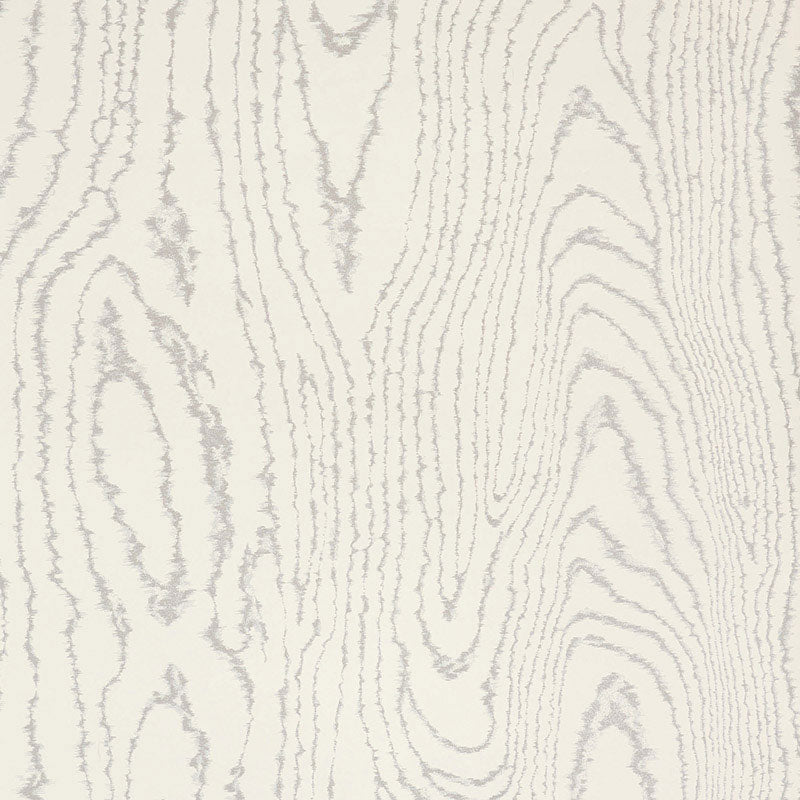 View 5007401 Faux Bois Silver Moon by Schumacher Wallpaper