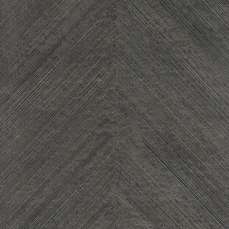 Acquire 5007423 Combed Chevron Black Slate by Schumacher Wallpaper