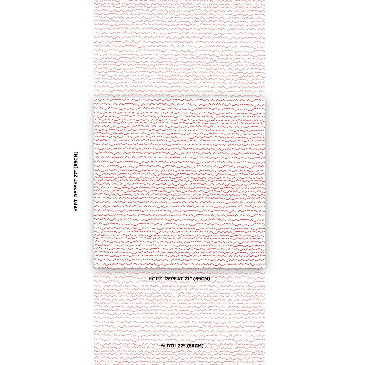 Purchase 5007463 | Waves, Red - Schumacher Wallpaper