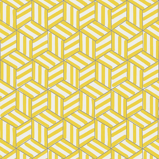 Select 5007961 Tumbling Blocks Citron by Schumacher Wallpaper
