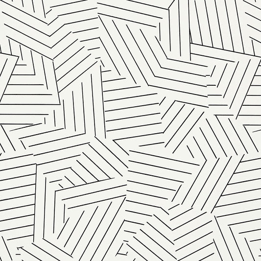 Buy 5007973 Deconstructed Stripe Black by Schumacher Wallpaper