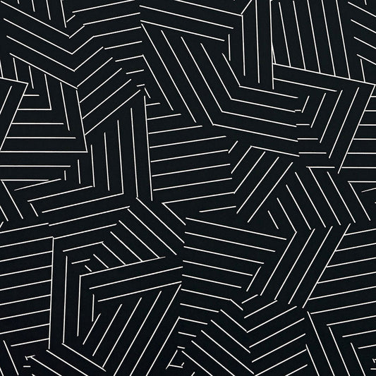 View 5007974 Deconstructed Stripe Ivory On Black by Schumacher Wallpaper