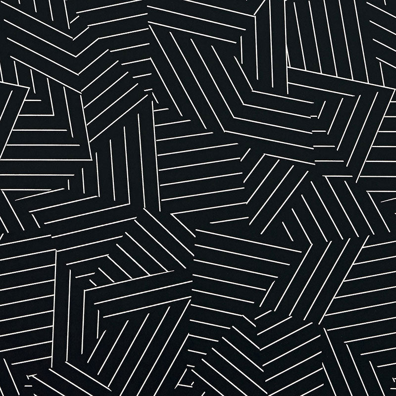 View 5007974 Deconstructed Stripe Ivory On Black by Schumacher Wallpaper