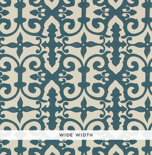 Buy 5008045 Ferne Park Peacock Blue by Schumacher Wallpaper