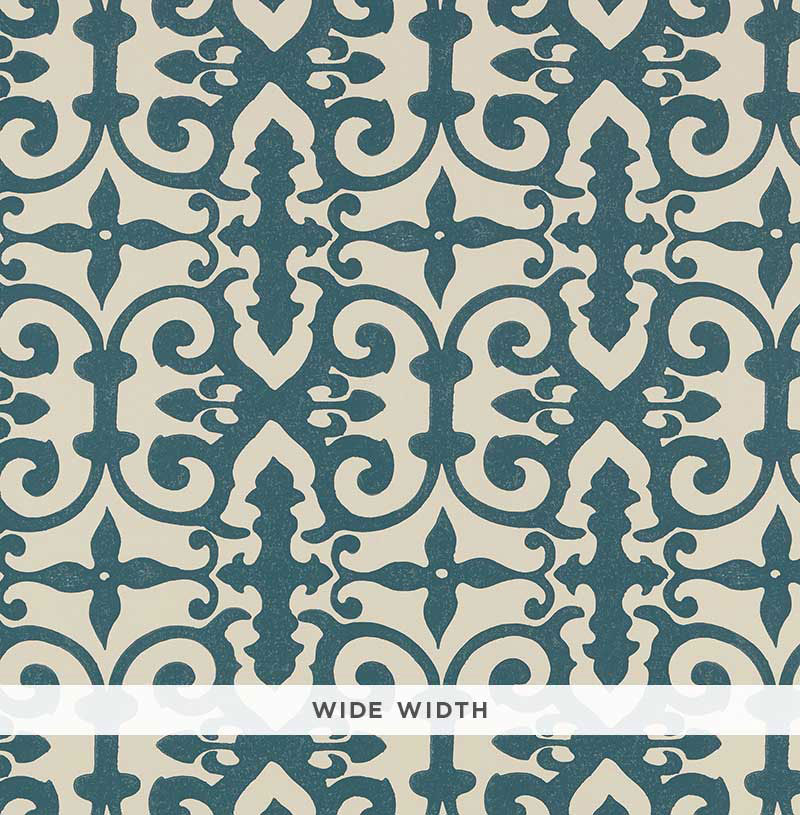 Buy 5008045 Ferne Park Peacock Blue by Schumacher Wallpaper