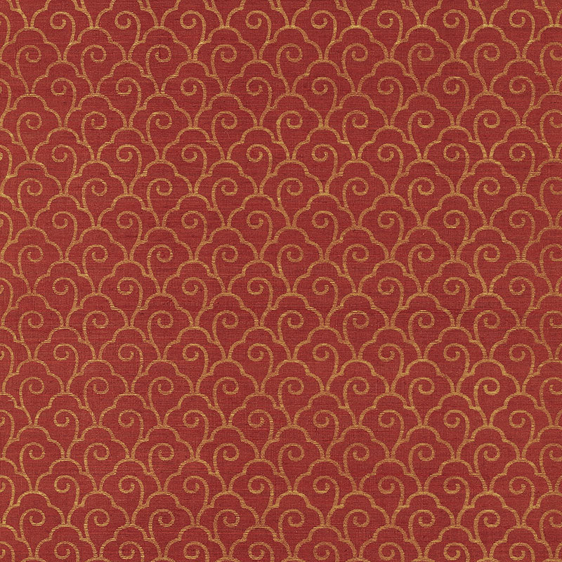 Shop 5008302 Scallop Filigree Sisal Gold On Lacquer by Schumacher Wallpaper