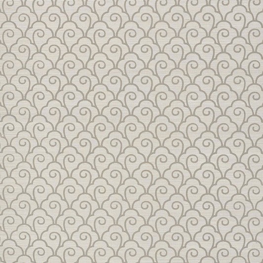 Buy 5008303 Scallop Filigree Sisal Fog by Schumacher Wallpaper