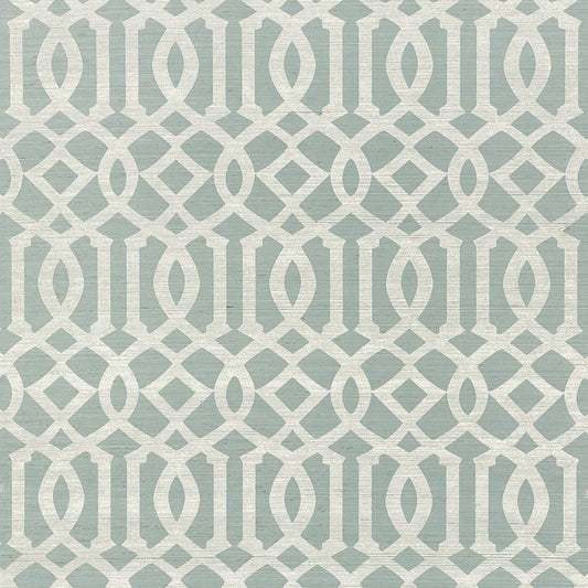 Save on 5008352 Imperial Trellis Sisal Sky by Schumacher Wallpaper