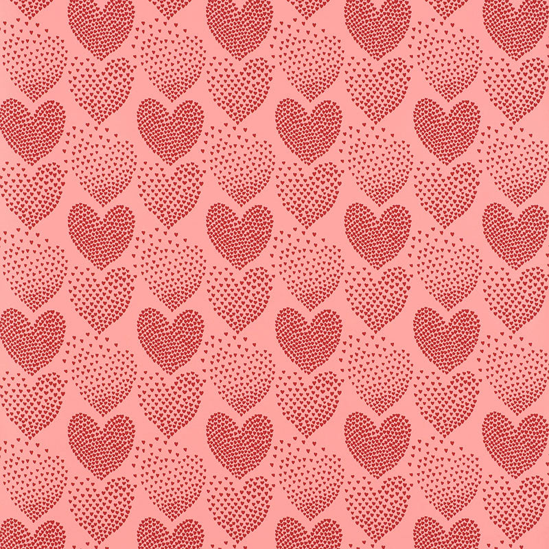 Select 5008361 Heart Of Hearts Red and Pink by Schumacher Wallpaper
