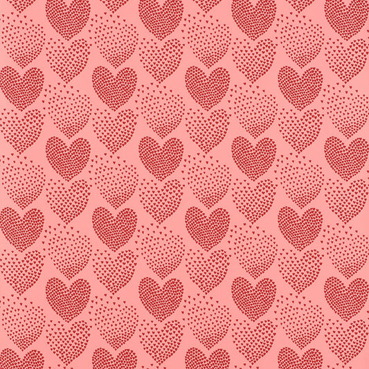 Select 5008361 Heart Of Hearts Red and Pink by Schumacher Wallpaper