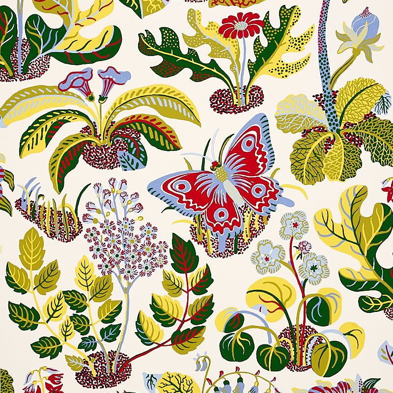View 5008421 Exotic Butterfly Multi by Schumacher Wallpaper