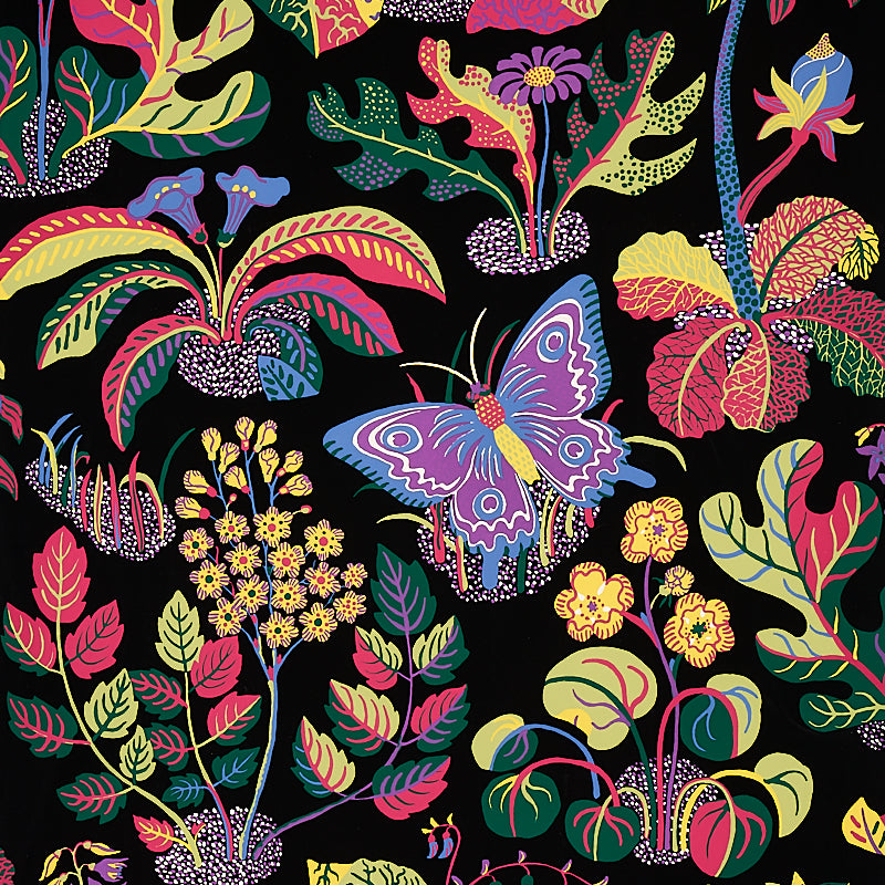 Looking for 5008422 Exotic Butterfly Black by Schumacher Wallpaper