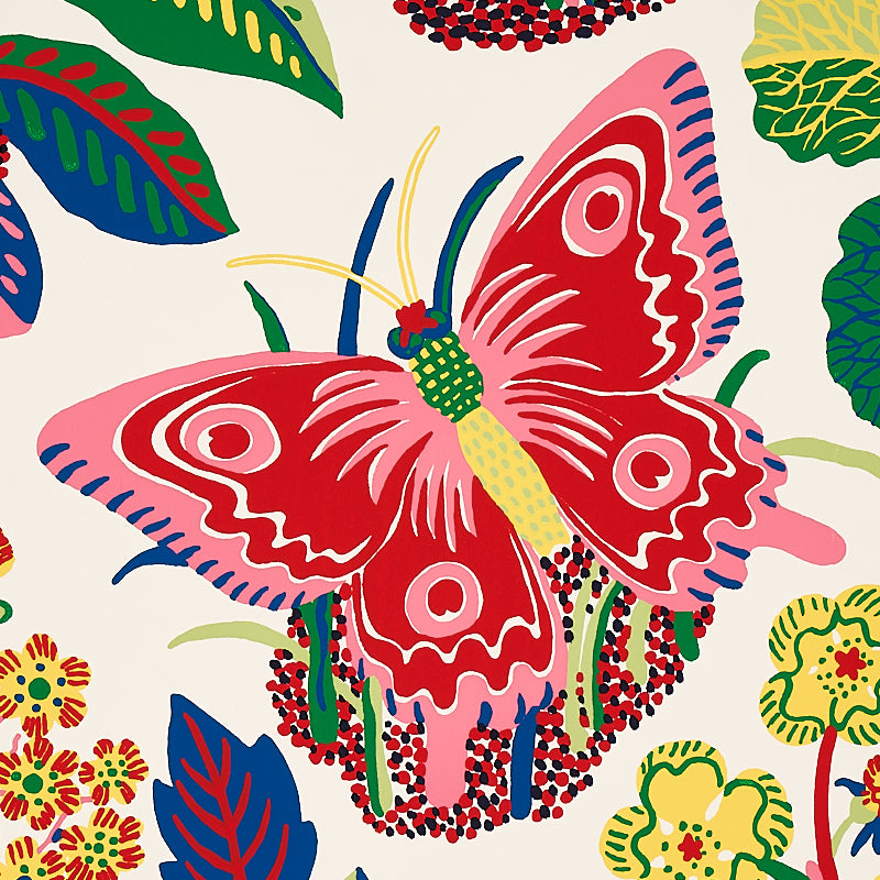 Select 5008424 Exotic Butterfly Spring by Schumacher Wallpaper