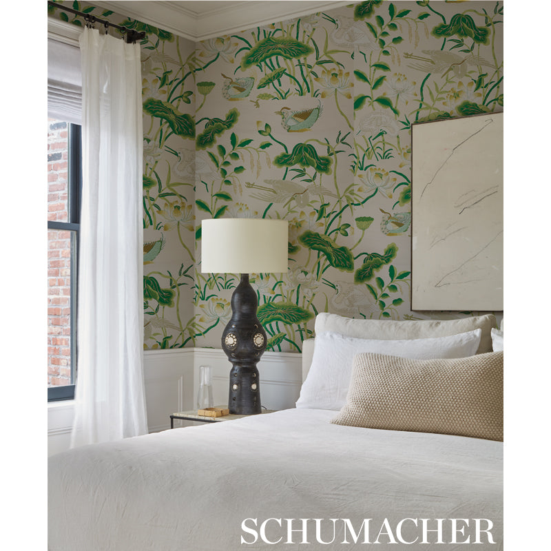 Acquire 5008433 Lotus Garden Leaf Schumacher Wallpaper