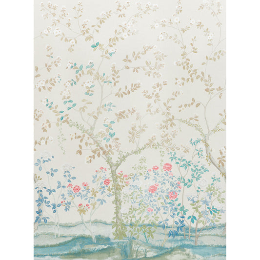 Acquire 5008540 Madame De Pompadour Alabaster by Schumacher Wallpaper
