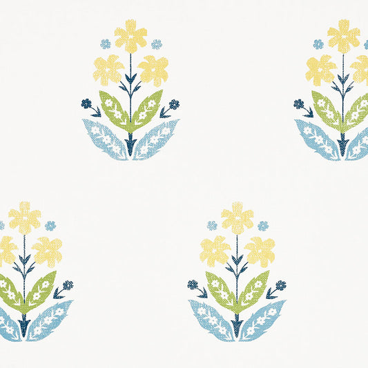 View 5008920 Floweret Paperweave Summer by Schumacher Wallpaper