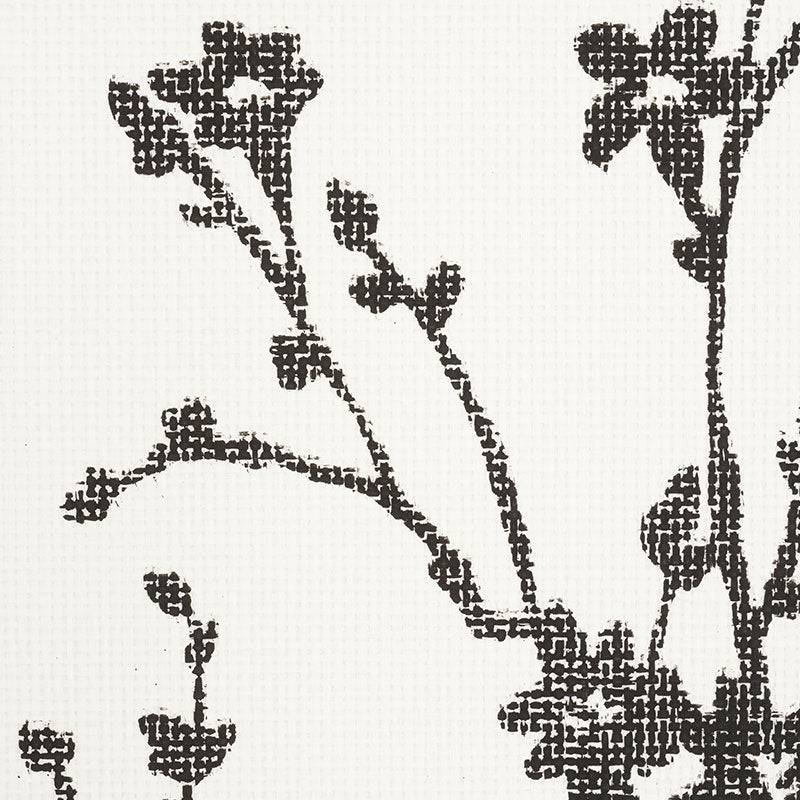 Select 5008942 Twiggy Paperweave Black by Schumacher Wallpaper