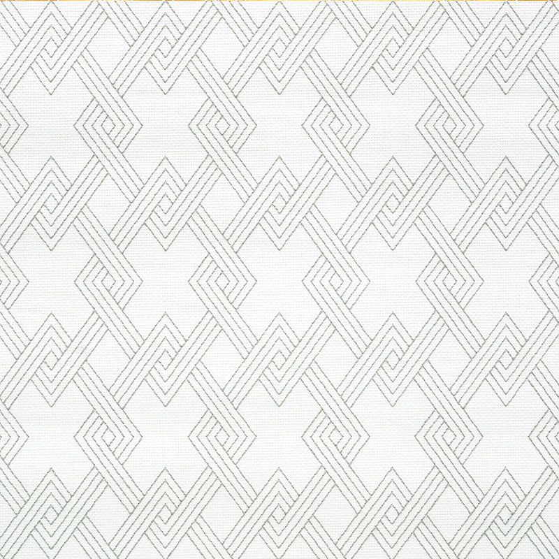 Buy 5008950 Hix Embroidered Paperweave Grey by Schumacher Wallpaper