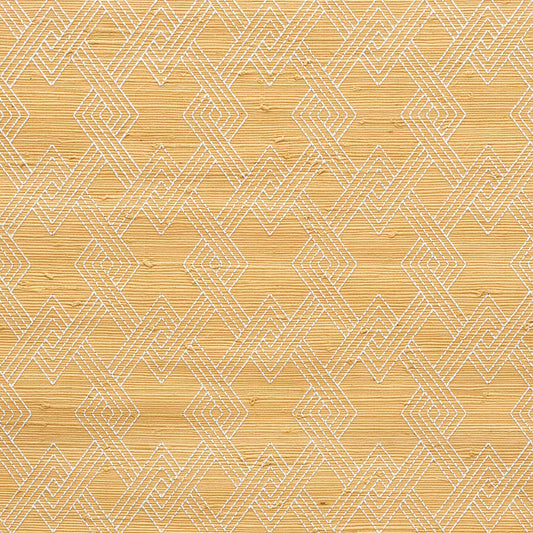 View 5008960 Hix Embroidered Jute Natural by Schumacher Wallpaper