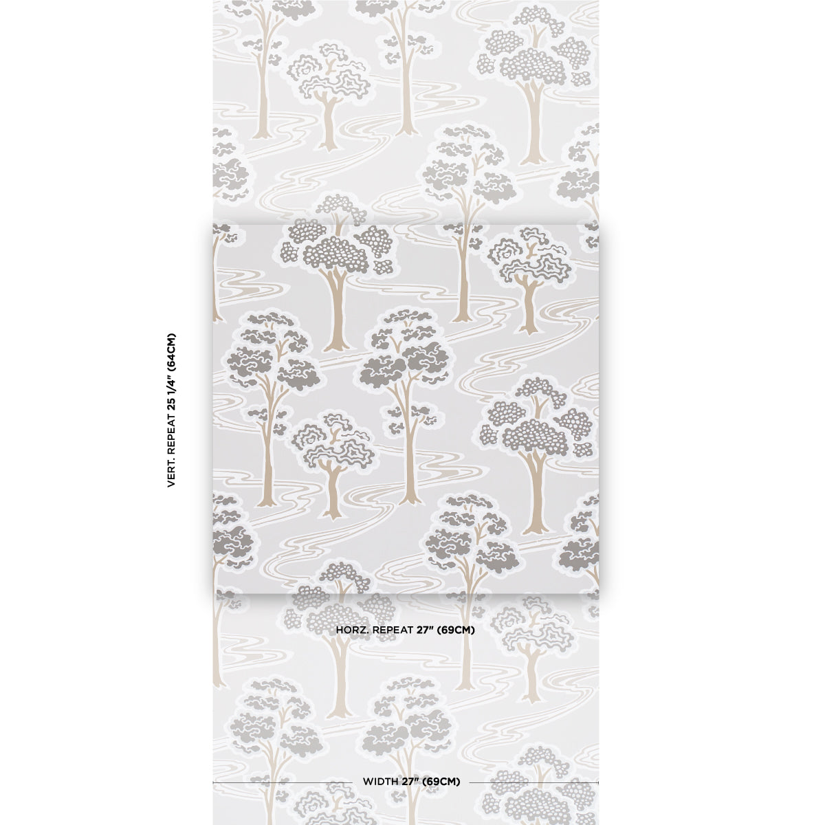 Purchase 5009100 | Tree River, Moonstone - Schumacher Wallpaper