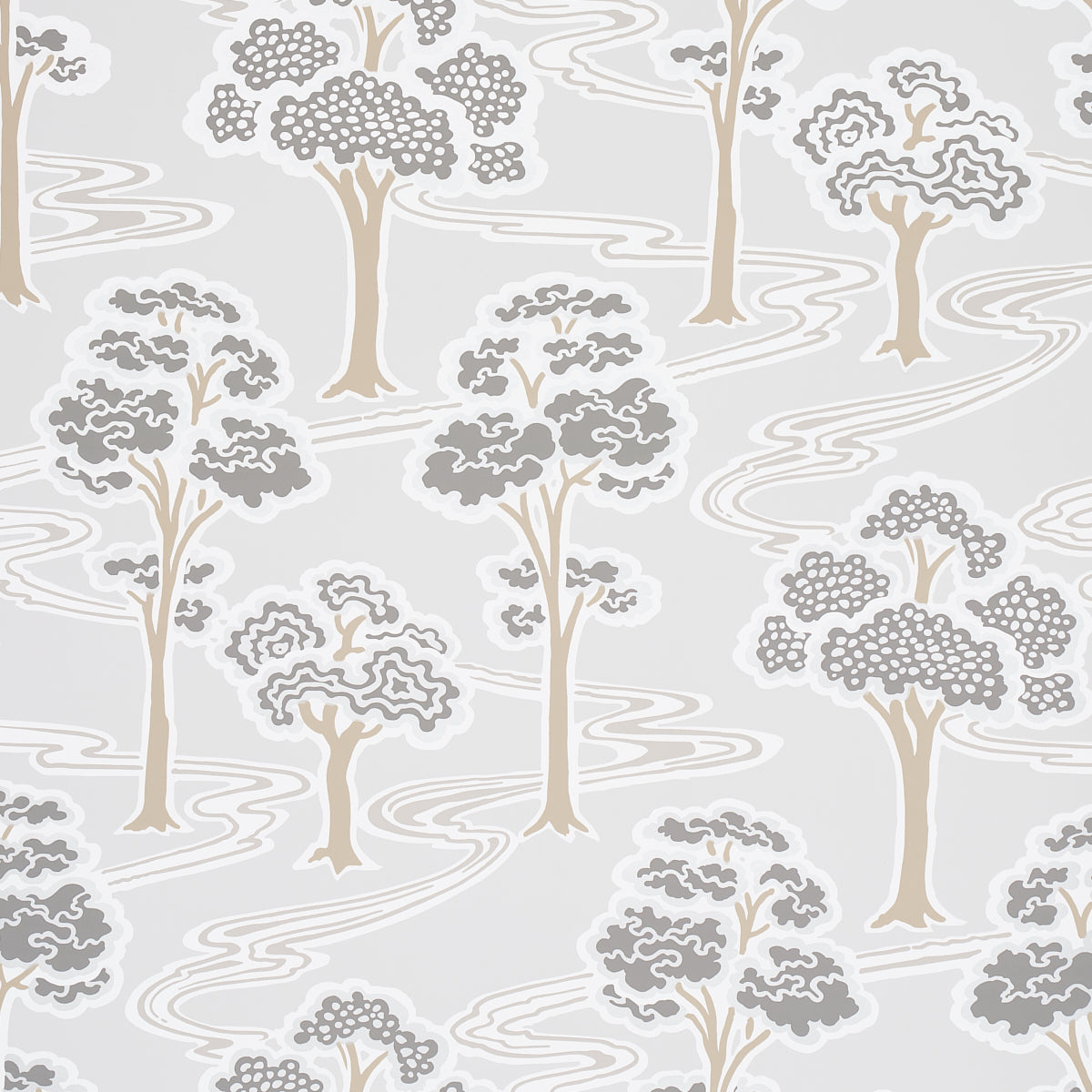 Purchase 5009100 | Tree River, Moonstone - Schumacher Wallpaper