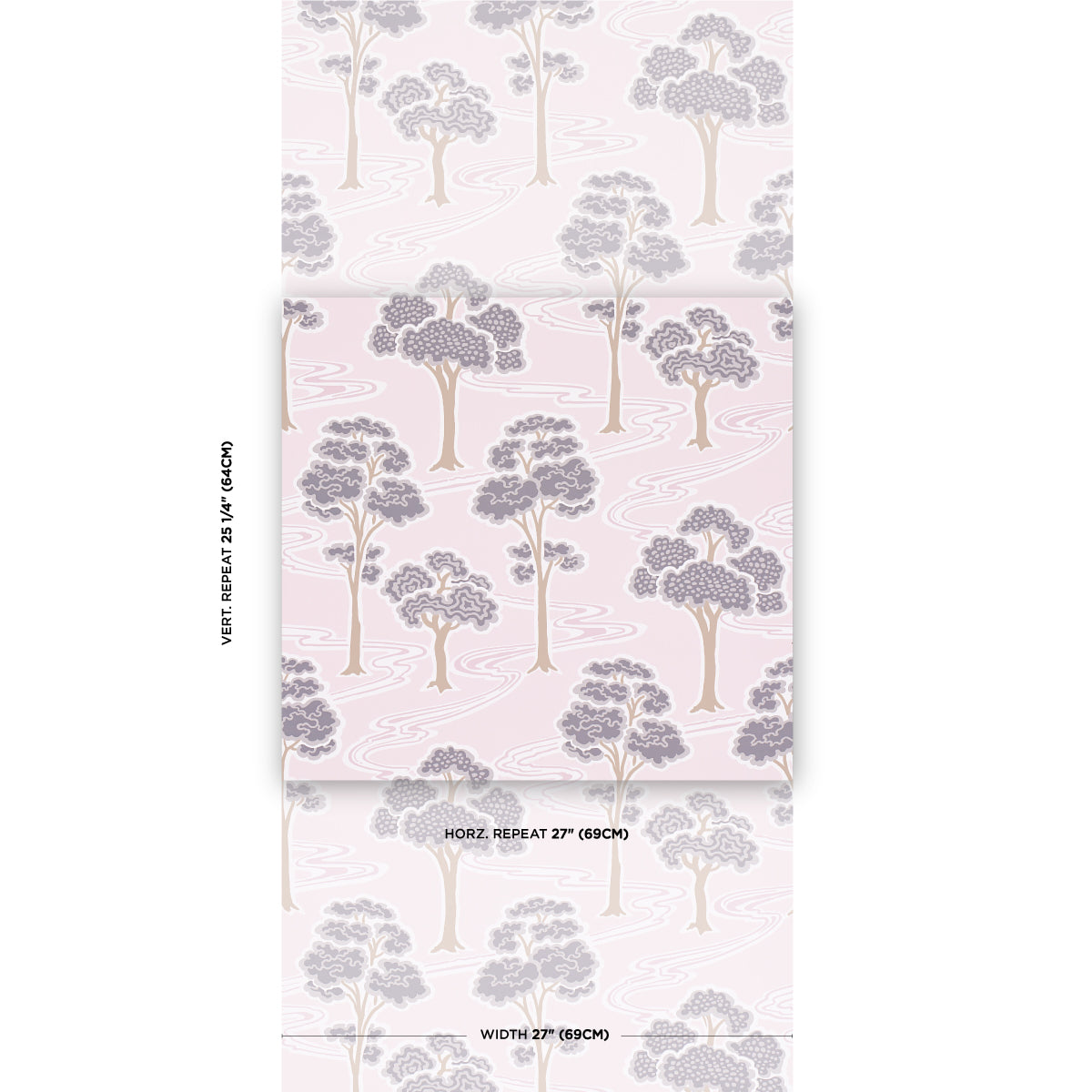 Purchase 5009101 | Tree River, Blush - Schumacher Wallpaper