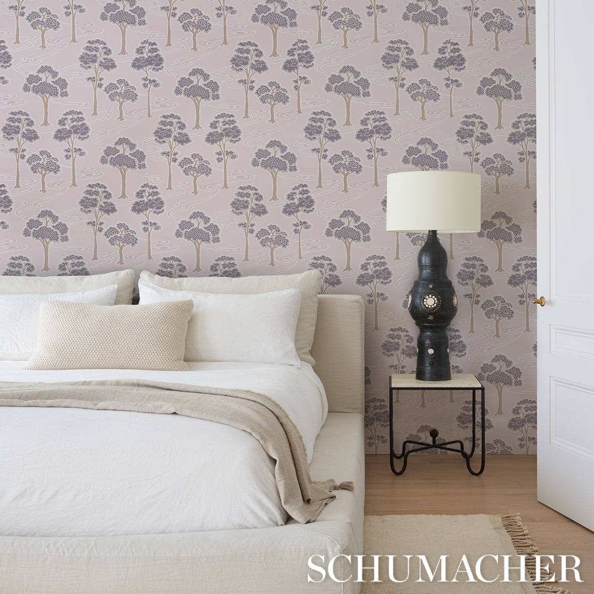 Purchase 5009101 | Tree River, Blush - Schumacher Wallpaper