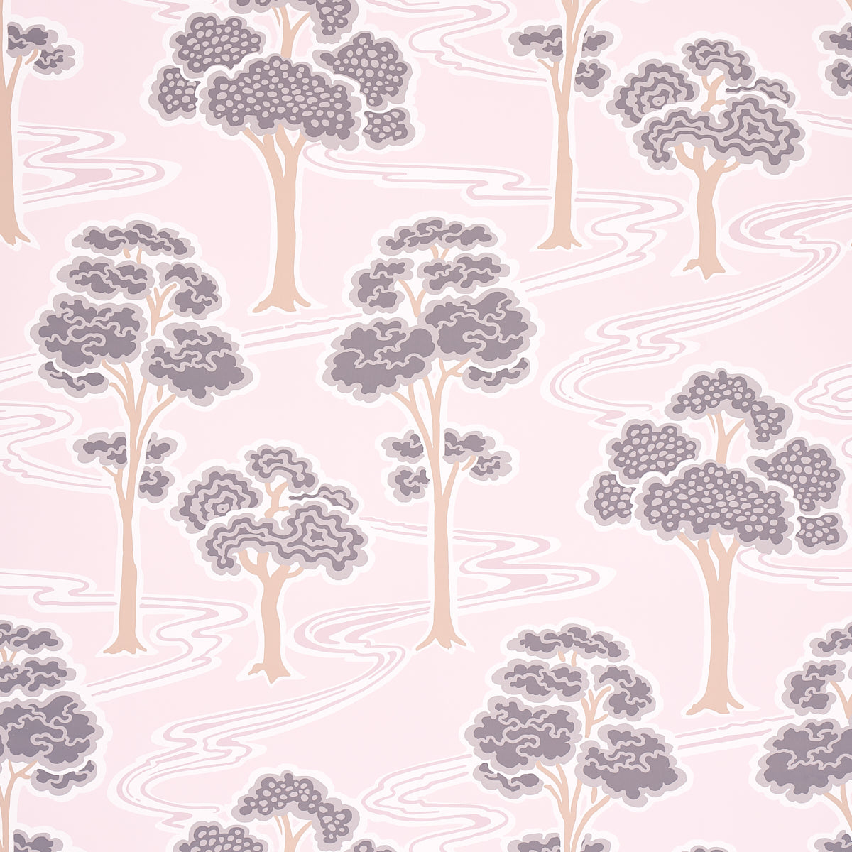 Purchase 5009101 | Tree River, Blush - Schumacher Wallpaper