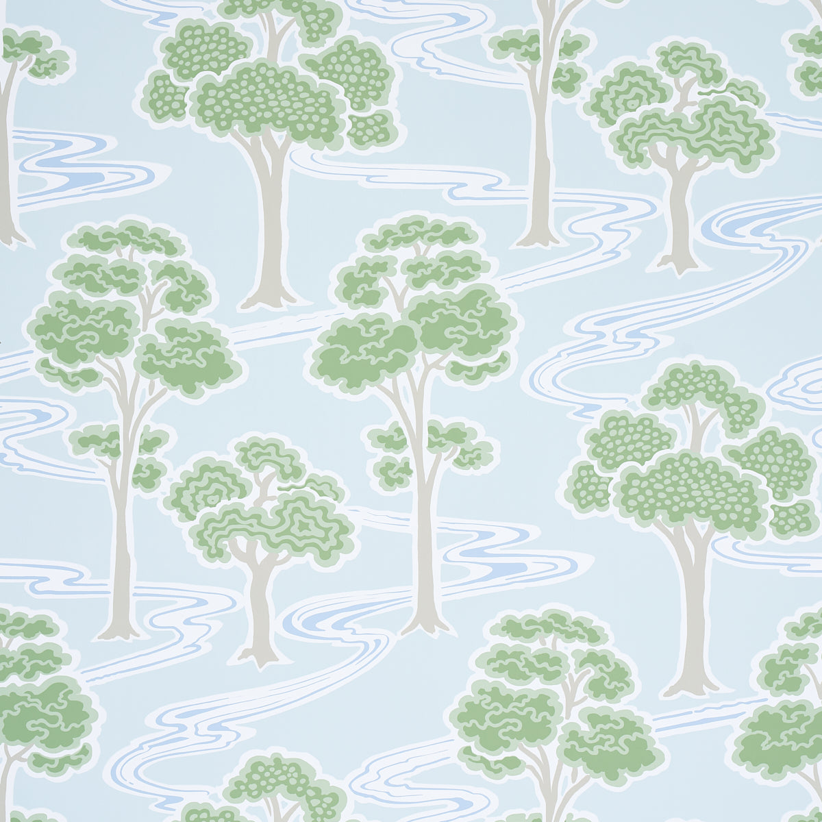 Purchase 5009102 | Tree River, Mineral - Schumacher Wallpaper