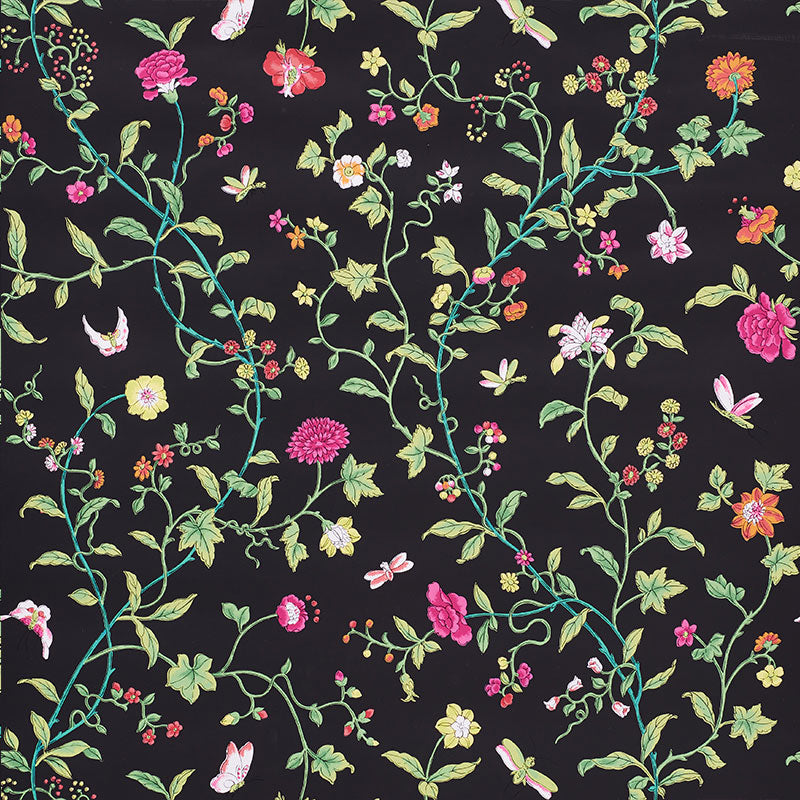 Purchase 5009112 Floraison Jet Multi by Schumacher Wallpaper