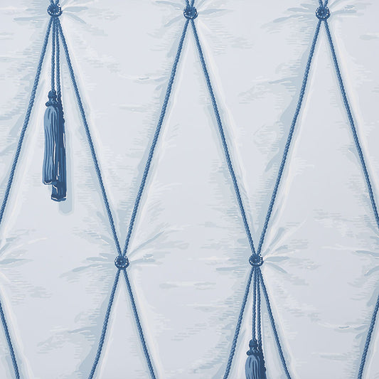 Shop 5009162 Drapery Blue by Schumacher Wallpaper