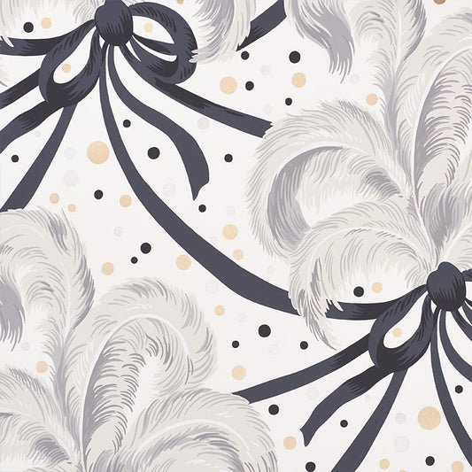 Save on 5009182 Plumes Et Rubans Champagne by Schumacher Wallpaper