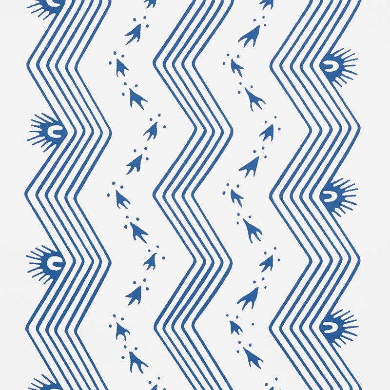 Buy 5009740 Nauset Stripe Indigo by Schumacher Wallpaper