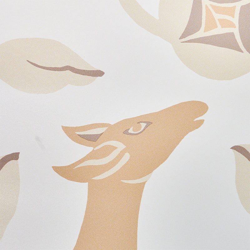 Acquire 5010141 Les Gazelles Au Bois Vinyl Natural by Schumacher Wallpaper