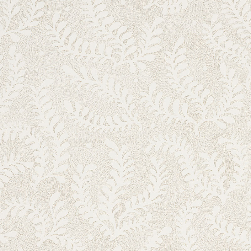 Select 5010380 Etched Fern Natural Schumacher Wallpaper