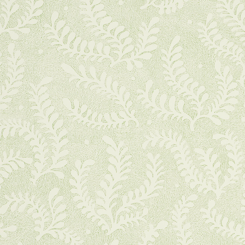 Find 5010381 Etched Fern Leaf Schumacher Wallpaper